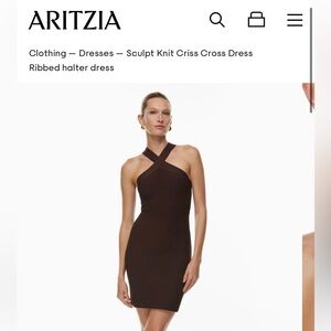 Aritzia Babaton Scultp Kint Criss Cross Dress